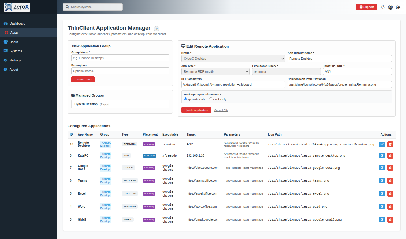 ZeroX Application Manager